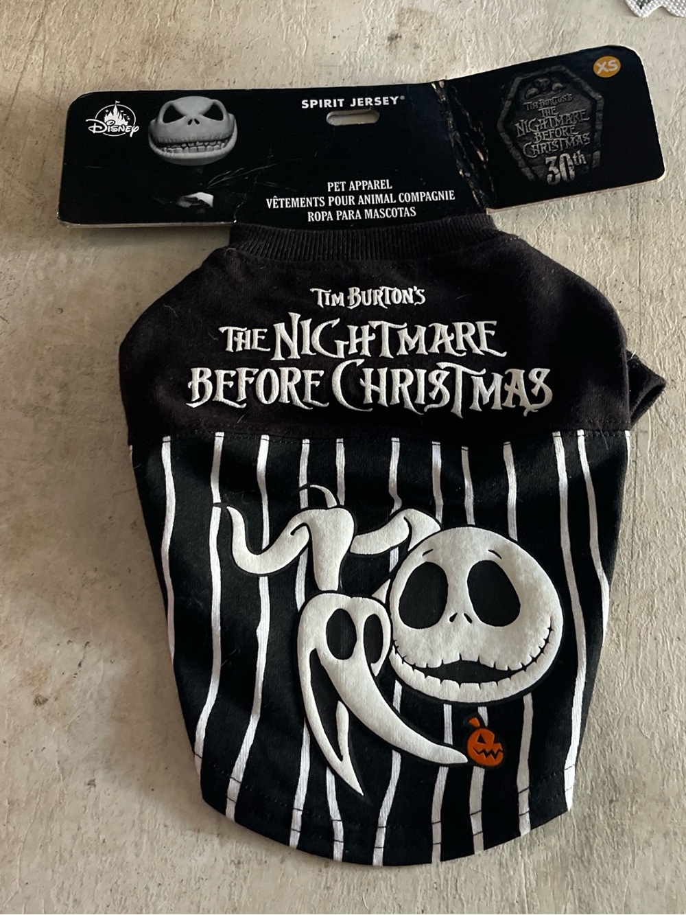 Disney Black & White Nightmare Before Christmas Pet Tee with Jack Graphic